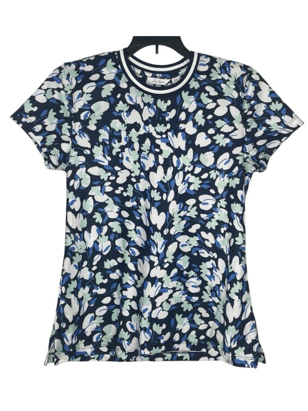 Lady Hagen Womens Shirt Size XS Floral Crew Neck UPF 25+ Moisture Wicking NWT